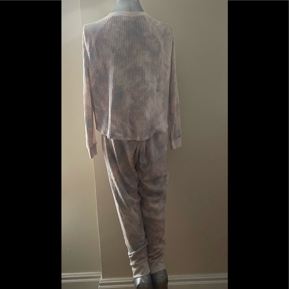 Danskin Marble Print Waffle 2pc Pj Set Size Large - Picture 5 of 15